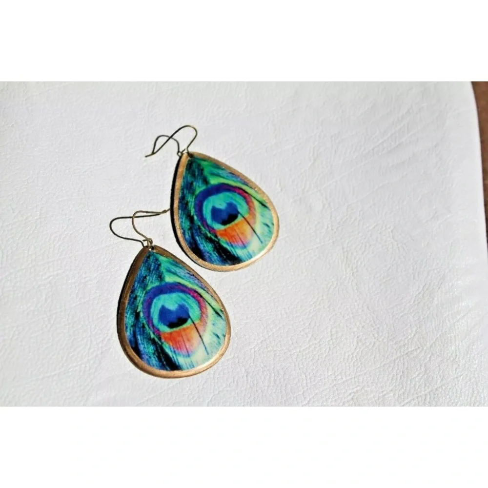[Free People] Brass Peacock Earrings 🦚 - Picture 8 of 8